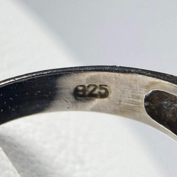 Sterling Silver CZ Teardrop Ring Size 6 Vintage CL Mark - Picture 5 of 13